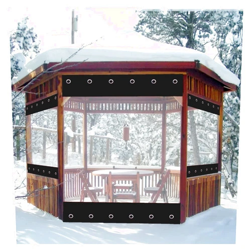 HSYFdy Outdoor Clear Waterproof Tarpaulin Curtains, Weatherproof PVC Tarps Sheet with Grommets, Pergola Patio Porch Gazebo Transparent Side Panels, Customizable (Color : A, Size : 6'x10'/1.8x3m)