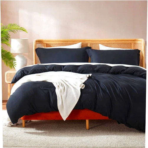 Nestl Twin Duvet Cover Set - Soft Double Brushed Black Duvet Cover Twin/Twin XL, 2 Piece, with Button Closure, 1 Duvet Cover 68x90 inches and 1 Pillow Sham