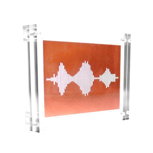 IGREAN I LOVE YOU Sound Wave Prints - Bronze Foil Soundwave Art in Acrylic Frame Gift for 8th Wedding Anniversary, Birthday, Valentines Day Gift