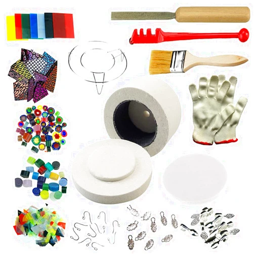 WICAND 15pcs Professional Microwave Kiln Kits for DIY Making Jewelry Fusing Glass Tools Set