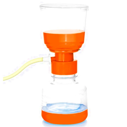 QiMan Disposable Sterile Vacuum Filter Units, Funnel and Receiver, PVDF Membrane, Individually Wrapped, 0.22um,50mm, 250mL