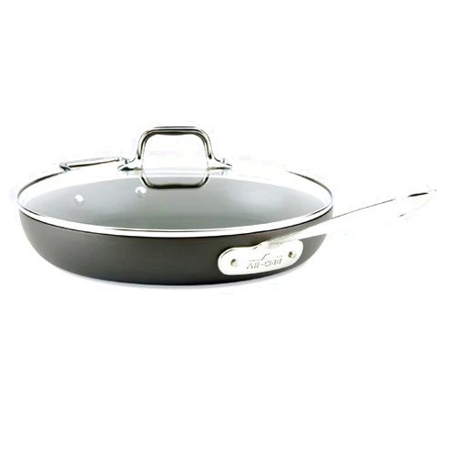 All-Clad HA1 Hard Anodized Nonstick Fry Pan 12 Inch Induction Oven Broiler Safe 500F, Lid Safe 350F Pots and Pans, Cookware Black