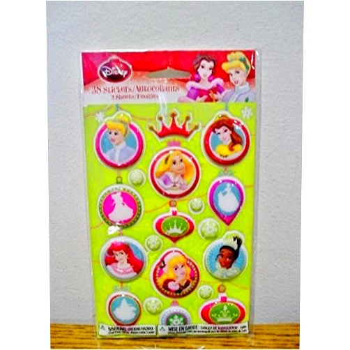 American Greetings Stickety Doo Da Christmas Holiday Puffy Stickers - 38 Stickers Disney Princesses