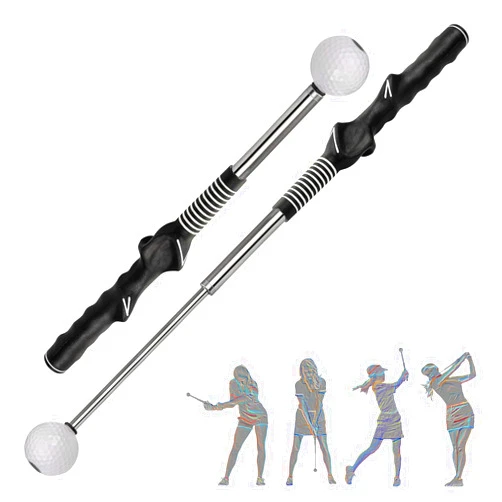Crayfomo Golf Swing Trainer, Retractable Right Hand Swing Aid for Golf Speed Training, Golf Grip Trainer for Chipping and Hitting Outdoor Warm Up