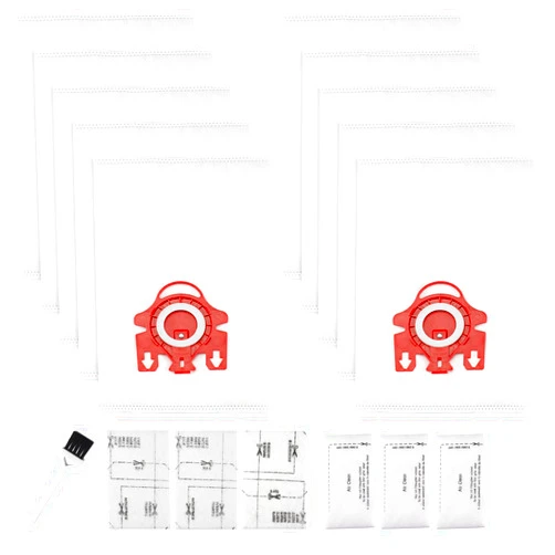Improvedhand 3D Airclean Dust Bags Replacement for Miele FJM Vacuum Compact C2 Compact C1 Complete C1 S241 S290 S300i S500 S700 S4 S6 Series (Pack of 10) with 3 Motor Protection Filters 3 Air.Clean Filters