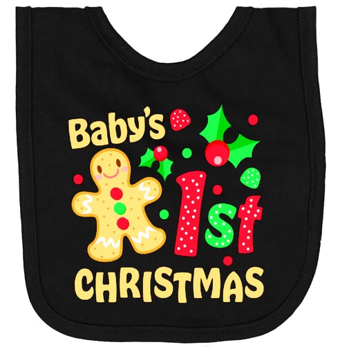 inktastic Baby's First Christmas -Gingerbread Cookie Newborn Bib