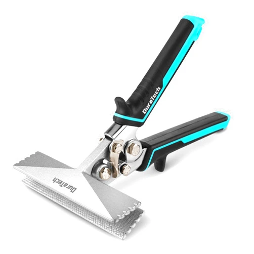 DURATECH 6 Inch Sheet Metal Bender, Hand Seamers Sheet Metal Tools with Ergonomic TPR Handle, Straight Jaw Metal Bending Pliers for Bending, Seaming and Flattening Metal