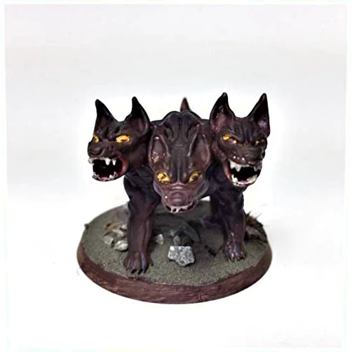 HERO Creations -Cerberus- Miniature for Dungeons and Dragons - Pathfinder - Roleplaying Game-Tabletop -wargame (Gray/unpainted