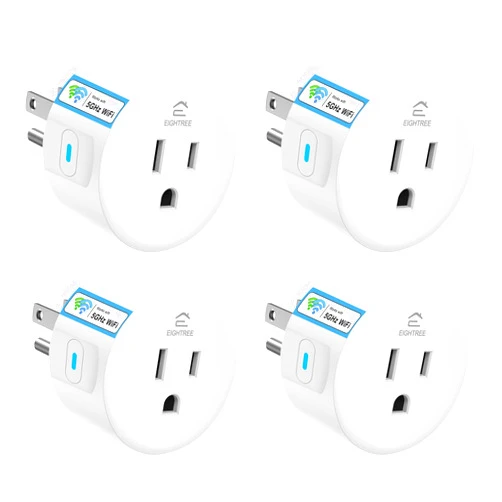 Eightree Smart Plug 5GHz & 2.4GHz, Smart Outlet WiFi Socket with APP Remote Control, Compatible with Alexa & Google Home, 4 Packs