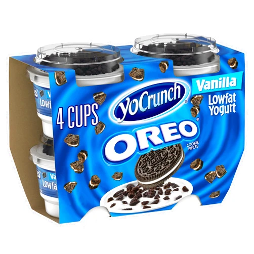 Yo Crunch YoCrunch Low Fat Vanilla Yogurt with OREO, 4 oz., 4 Pack