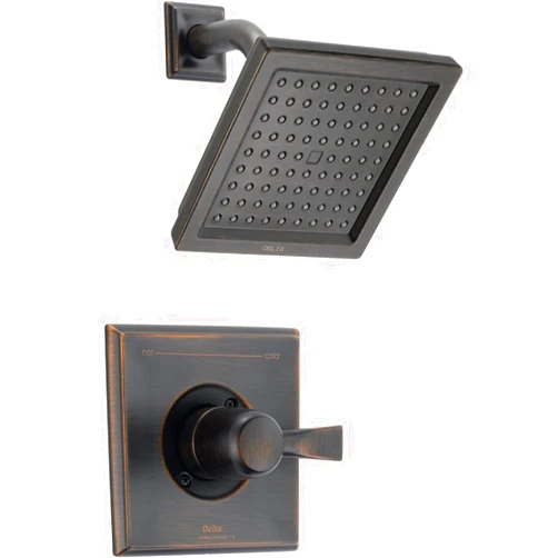 Delta Faucet Dryden 14 Series Single-Function Shower Trim Kit with Single-Spray Touch-Clean Shower Head, Venetian Bronze T14251-RB (Valve Not Included)