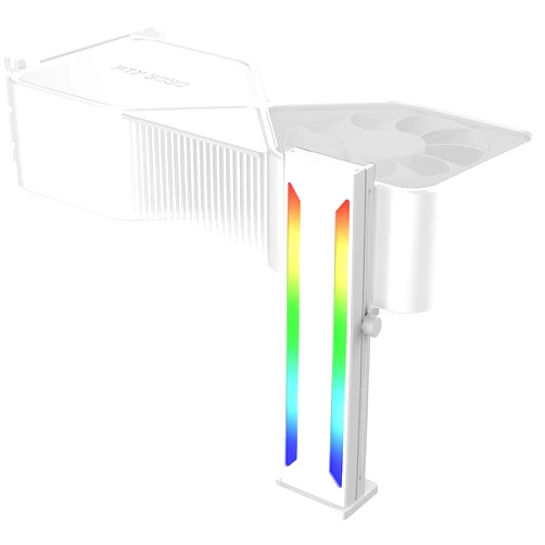 Uniontang DS White RGB Graphics Card GPU Support Bracket, Single Slot Cards, Support Video Card Holder Bracket with 5V 3PIN ARGB LED, Anodized Aerospace Aluminum (H Series)
