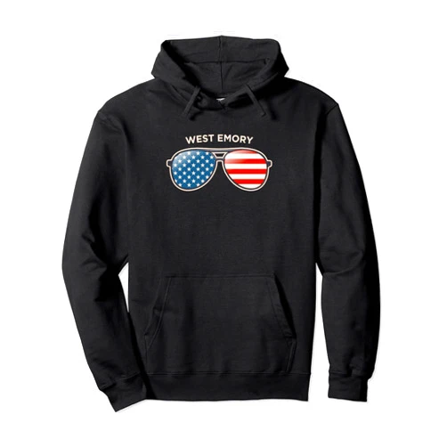 Vintage Retro West Emory, Tennessee West Emory, TN Vintage US Flag Sunglasses Pullover Hoodie