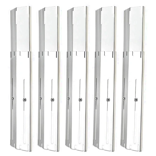 Adviace Universal Grill Heat Plates Heat Tents Heat Shields for Gas Grill, Adjustable Barbecue BBQ Grill Flame Tamers Burner Covers Heat Deflectors, Stainless Steel Gas Grill Replacement Parts, 5-Pack
