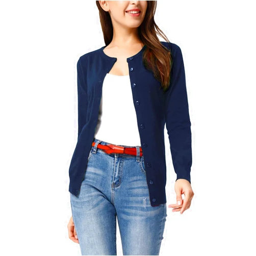 GRACE KARIN Women's Classic Long Sleeve Knit Cardigan Sweaters Casual Open Front Button Down Cardigan S-3XL
