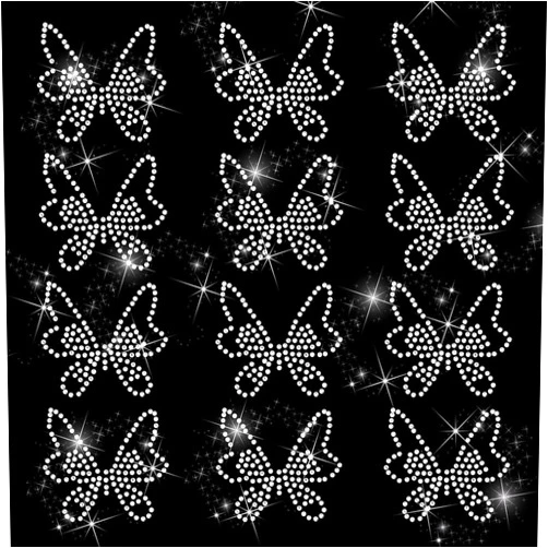 FINGERINSPIRE 12 Pcs Butterfly Rhinestone Iron on Hotfix Transfer 2.5x2 Inches Clothing Repair Decoration for Clothing DIY Projects Shoes Garments Bags Decoration
