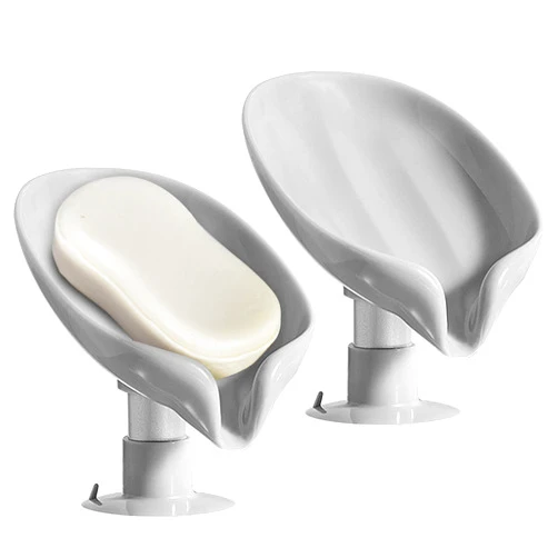 GZWDFLF 2 Pack Soap Holder Self Draining Soap Dish Sponge Holder Suction Cup Soap Dish Fast Draining Fast Drying Strong Suction Cup Adhesion for Bathroom Shower Kitchen Sink