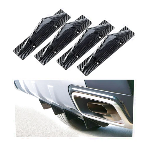 AICEL 4pcs Car Rear Lower Bumper Wing Lip Diffuser, Anti-Crash Accessories Spoiler Shark Fin Protector, Rear Bumper Splitter Lip Wing with Screw, Universal Auto Decoration for Car SUV Truck