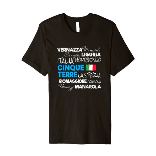 Cinque Terre Retro La Spezia Italy Liguria Vintage Souvenir Premium T-Shirt