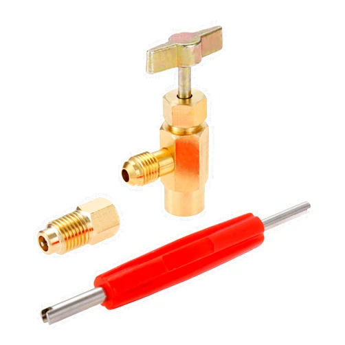 Aupoko R134A Self-Sealing Can Tap with R134A Tank Adapter and Valve Core Remover, 1/4’’ SAE Valve Refrigerant Dispenser with 1/4’’ Female and 1/2’’ Male Adapter, for Air Conditioner Manifold