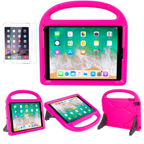 SUPLIK Kids Case for iPad 5th/6th Generation (9.7-inch, 2017/2018), iPad Air 2 Case with Screen Protector, iPad Pro 9.7 Durable Shockproof Protective Cover with Handle Stand for Kids, Pink