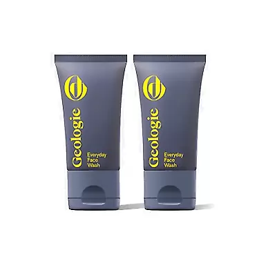 Geologie Men's Acne Fighting Face Wash 2-Pack + Salicylic Acid Exfoliating Cleanser, Fragrance Free, For All Skin Types - 2 Bottles 20 ML 30 Day Supply Daily Use 2x a day - Everyday Face Wash by Geologie Regular Strength (30 Day), Unscented