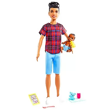 Mattel Barbie Skipper Babysitters Inc. Doll & Accessories Set with 9-in / 22.86-cm Brunette Boy Doll, Baby Doll & 4 Storytelling Pieces for 3 to 7 Year Olds