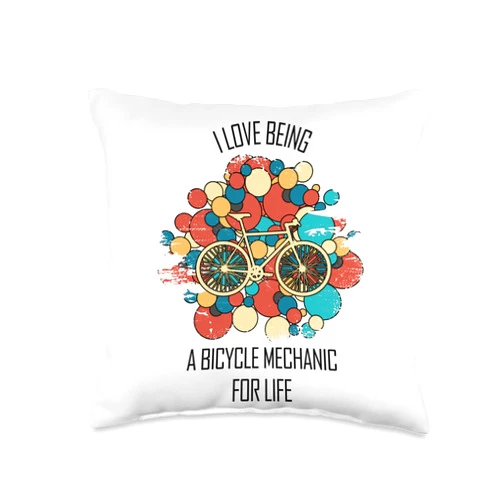 Fahrradwerkstatt Designs & Sprüche Fitter Bicycle Two-Wheel Mechanic Saying Throw Pillow, 16x16, Multicolor