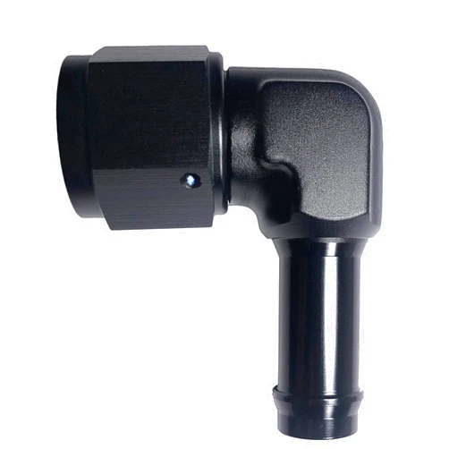 AFATEBOX 6AN Female to 3/8 Hose Barb Fuel Fittings 90 Degree Aluminum AN6 to 3/8 inch Oil Line Pipe Adapter Black Anodized