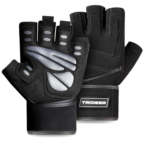 Trideer Workout Gloves for Men, Weight Lifting Gloves with Wrist Wrap Support, Full Palm Protection & Extra Grips for Weightlifting, Exercise, Cross Training, Fitness, Pull-up