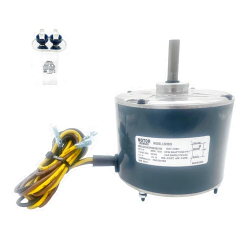 LEUNGOO Condenser Motor Replaces Carrier # 5KCP39EGS070S,5KCP39EGY823S Genteq #GE3905, Bryant Payne HC39GE236,237 HC39GE234A Dayton 6DLL0, 1/4HP 1100 RPM 208-230V 48Frame with Capacitor OEM Upgraded LEUNGOO