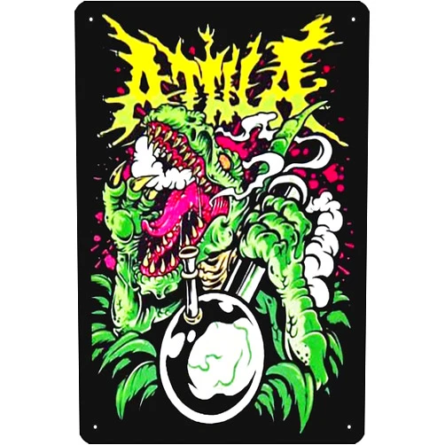 Oedrtqi Best attila design art - logo Poster Metal Tin Sign 12 X 8 Inch Funny Man Cave Home Office Bar Decor