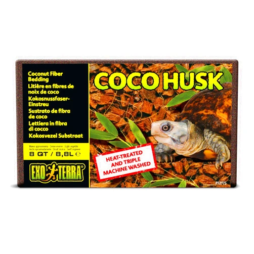 Exo Terra Coco Husk Brick, 8 QT (8.8 L) – Natural Coconut Fiber Terrarium Substrate for Reptiles, Amphibians & Tropical Enclosures