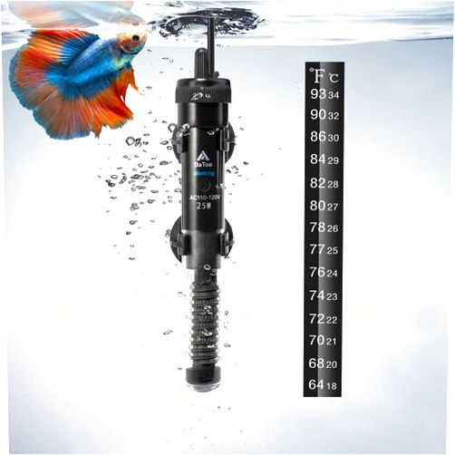 DaToo Aquarium Heater Adjustable 25W Submersible Fish Tank Heater with Electronic Chip Thermostat Suitable for Marine Saltwater and Freshwater