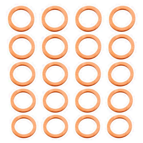 UTSAUTO Oil Crush Washers Drain Plug Gaskets 20Pcs Copper M14 Crush Washers 007603-014106 Fits for Benz