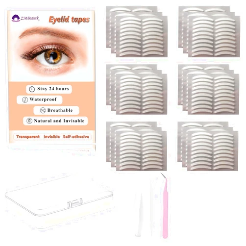 ZMBeautk 1200Pcs 2.5MM Premium Quality Complexion Natural Invisible Single Side Eyelid Tape Stickers Medical-use Fiber Eyelid Lift Strip, Instant Eye Lift Without Surgery, Perfect for Uneven Mono-Eyelids