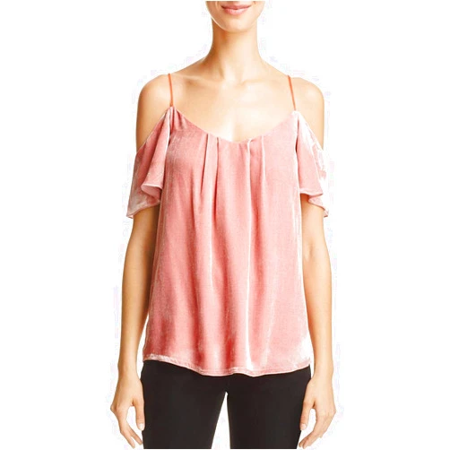 Joie Womens Adorlee G Silk Blend Cold Shoulder Camisole Top Pink L