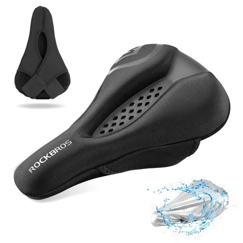 ROCKBROS Bike Seat Cover Bike Seat Cushion for Men Women Comfortable Gel Padded Bicycle Seat Cushion Compatible with Peloton, Outdoor & Indoor