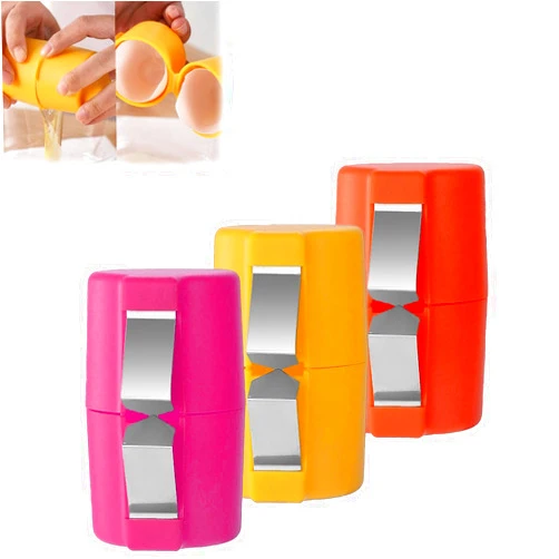 LONGLUAN Consecutivte Egg Shell Opener, Egg Cracker Tool for Raw Eggs, 2025 Upgrade Handheld Egg Cracker Tool, Multifunctional Simple Egg Opener for Cooking Camping Kitchen Gadgets (3pcs-Mix)