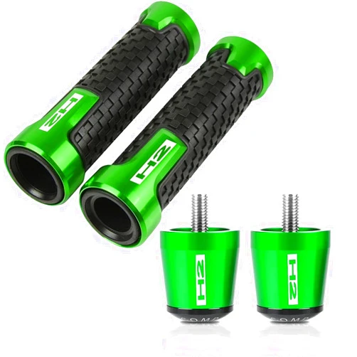 ZQSM End Motorcycle Accessories Aluminum 7/8'' 22mm Handlebar Hand Bar Grips Handle Grip End Cap Plug for Kawasaki ZH2 Z H2 2019 2020 2021 (Color : Green)