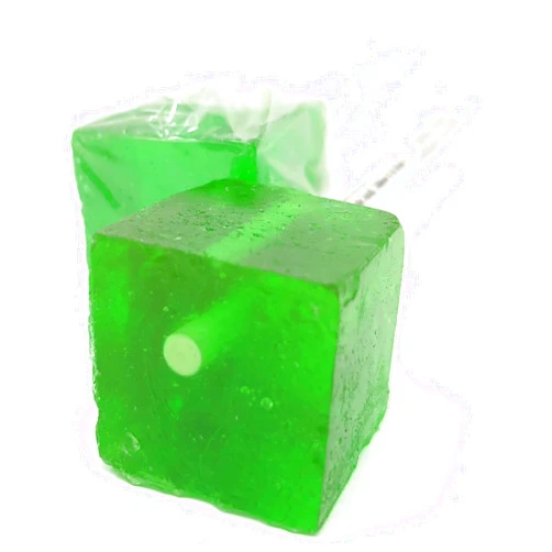 Espeez Hard Candy Cube Lollipop Suckers: Individually Wrapped Flavored Sucker Pack by Espeez - Old Fashioned Square Party Pops in Bulk - Green Apple, 24 Count