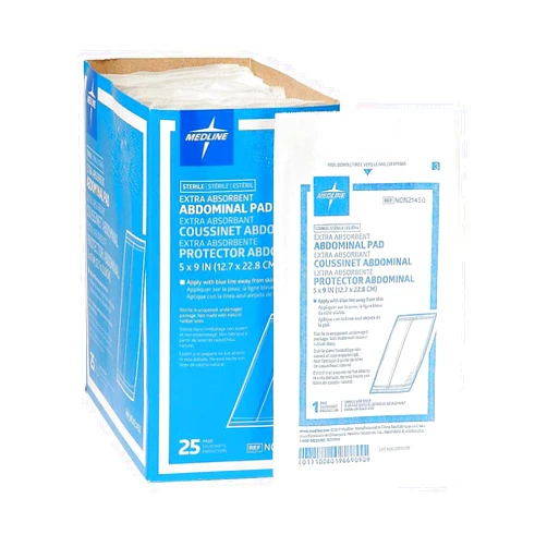 Medline NON21450H Sterile Abdominal Pads, Super Absorbent Pad, 5