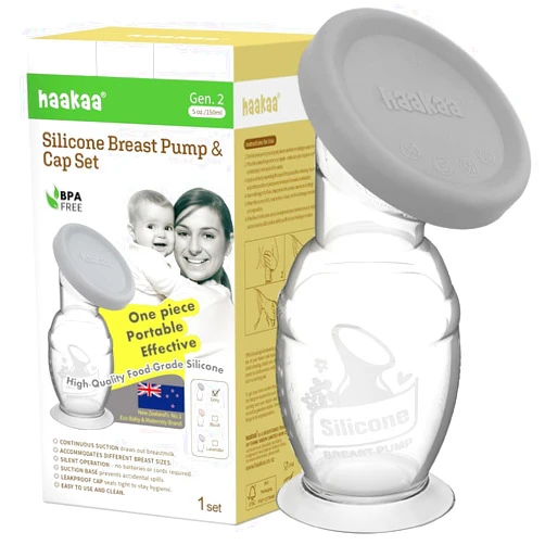 haakaa Silicone Breast Pump & Silicone Cap 5oz/150ml, Gen.2