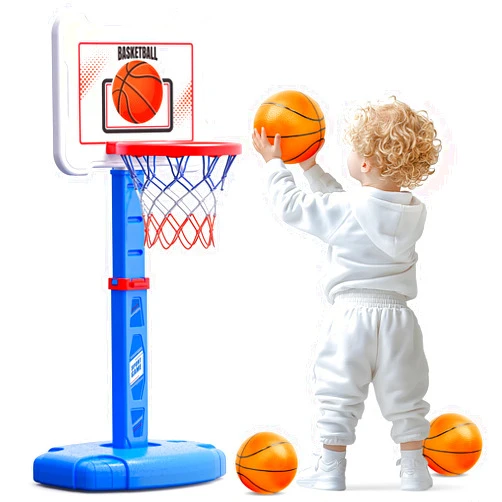 ShyLizard Toddler Basketball Hoop Indoor for Kids, Height Adjustable Poolside Basketball Hoop with 3 Balls for Outdoor Game, Portable Mini Basketball Goal Sport Toys Gift for Toddler Boy Girl Age 3 4 Year