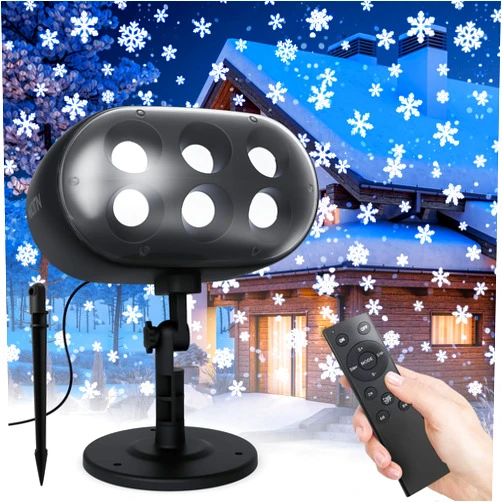 NACATIN Snowfall LED Projector Lights - NACATIN 2024 Upgrade Christmas Snowflake Projector Lights Outdoor, Christmas Snow Light,Snow Falling Projector Lamp Dynamic Snow Effect for Xmas, Halloween, Party