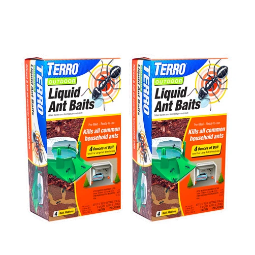 TERRO T1804SR Outdoor Ready-to-Use Liquid Ant Bait Killer and Trap - Kills Common Household Ants - 8 Bait Stations