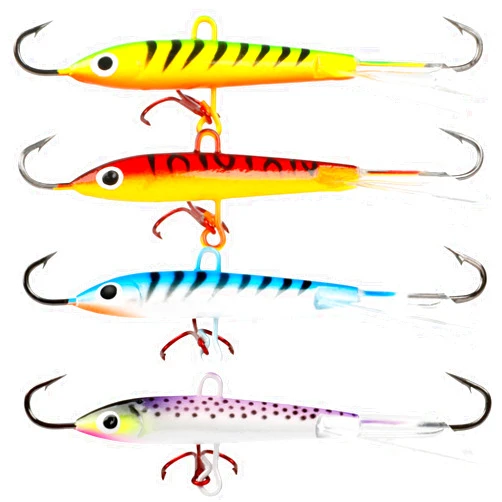 Sougayilang Ice Fishing Lures with 3 Sharp Hooks Winter Lifelike Fishing Baits Ice Jigging Lures Kit for Bass Walleye