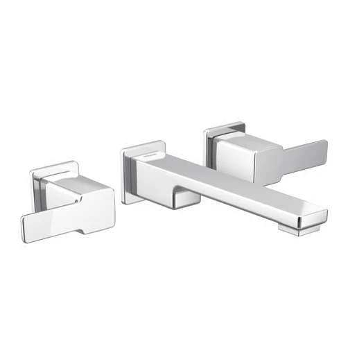 Moen TS6731 90 Degree Two-Handle Wall Mount Bathroom Faucet Trim, Valve Required, Chrome