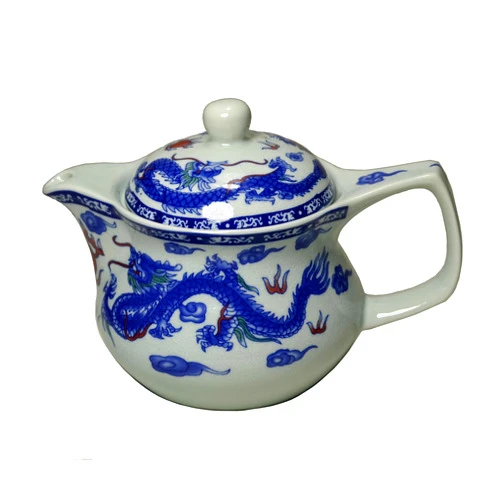 Liang baobao Porcelain Teapot, 17oz Tea Pot with Removable Stainless Steel Filter Ceramic Kettle (Dragon and phoenix)
