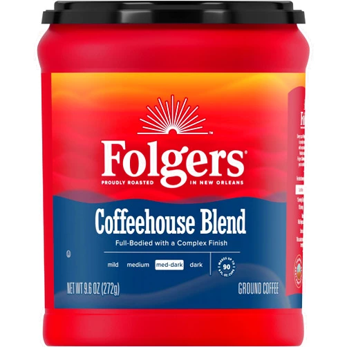 Folgers Coffeehouse Blend Ground Coffee, Medium-Dark Roast, 9.6 Ounces